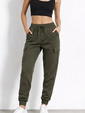 Rachel Zoe Olive Green Cargo Joggers— Size Small